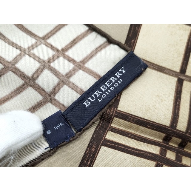 BURBERRY(バーバリー)のBURBERRY 大判スカーフ シルク ベージュ ブラウン レディースのファッション小物(バンダナ/スカーフ)の商品写真