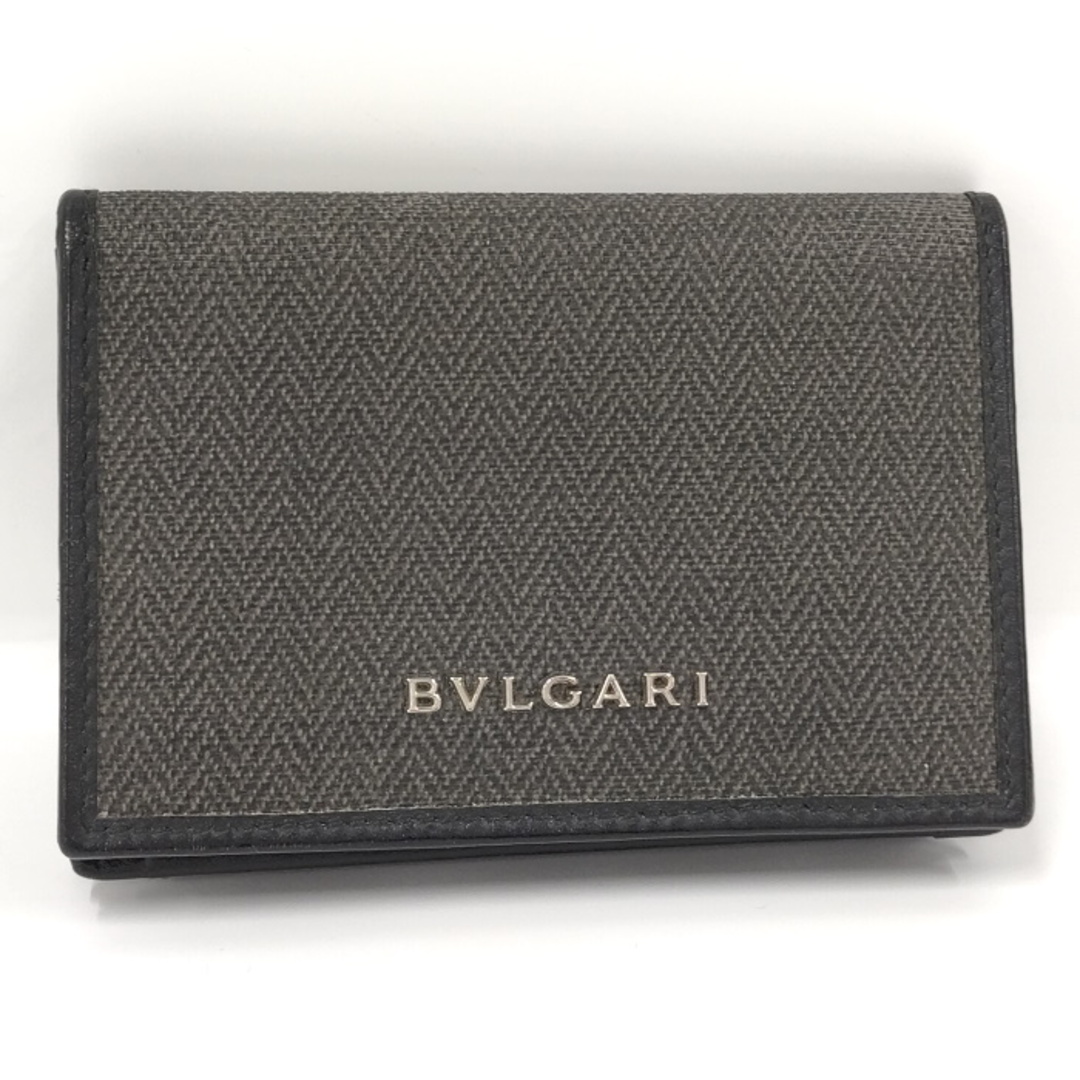 BVLGARI ウィークエンド カードケース PVC レザー グレー 32588