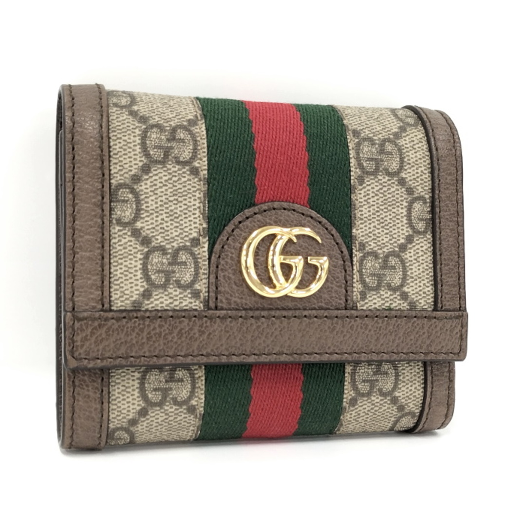 GUCCI 三つ折り財布 オフィディア GGスプリーム ブラウン 523174