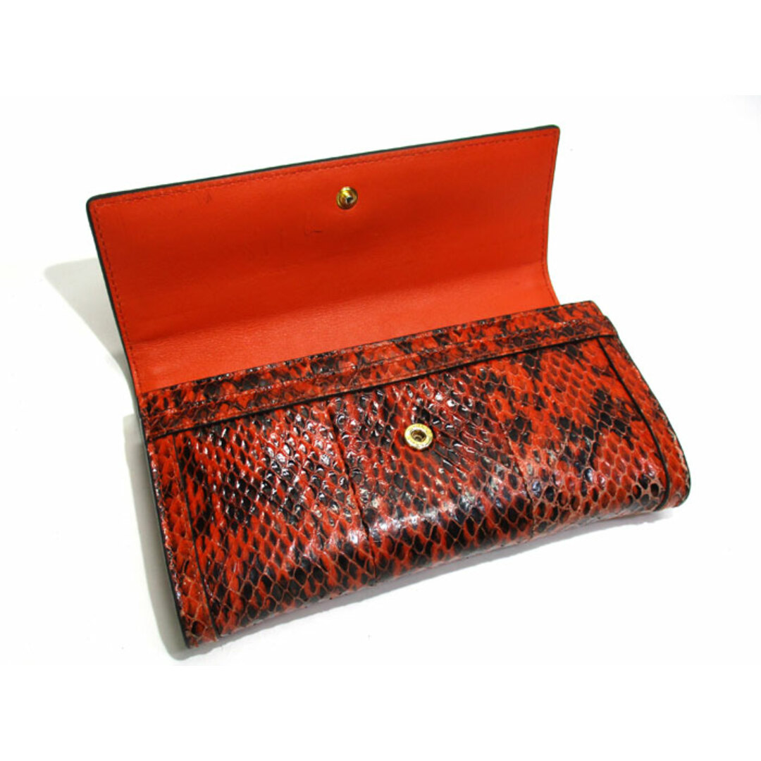 GUCCI - GUCCI 二つ折り長財布 GGマーモント パイソン レザー GUCCI - GUCCI 二つ折り長財布 GGマーモント パイソン レザー