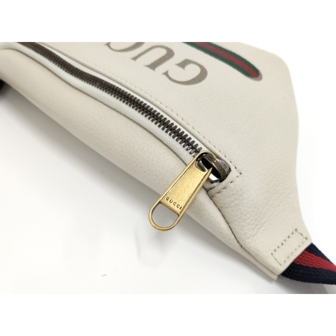 GUCCI スモール ベルトバッグ ウエストバッグ ロゴ プリントレザー