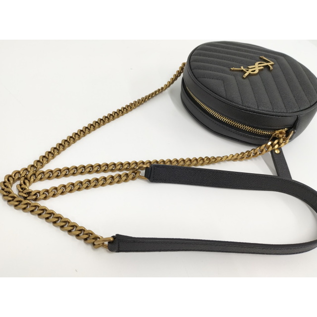 YVES SAINT LAURENT ヴィニル チェーン ショルダーバッグ 丸形 YVES SAINT LAURENT ヴィニル チェーン ショルダーバッグ 丸形