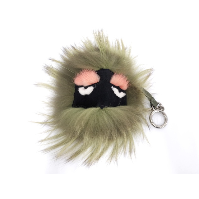 FENDI キーホルダー バッグチャーム モンスター ファー カーキ