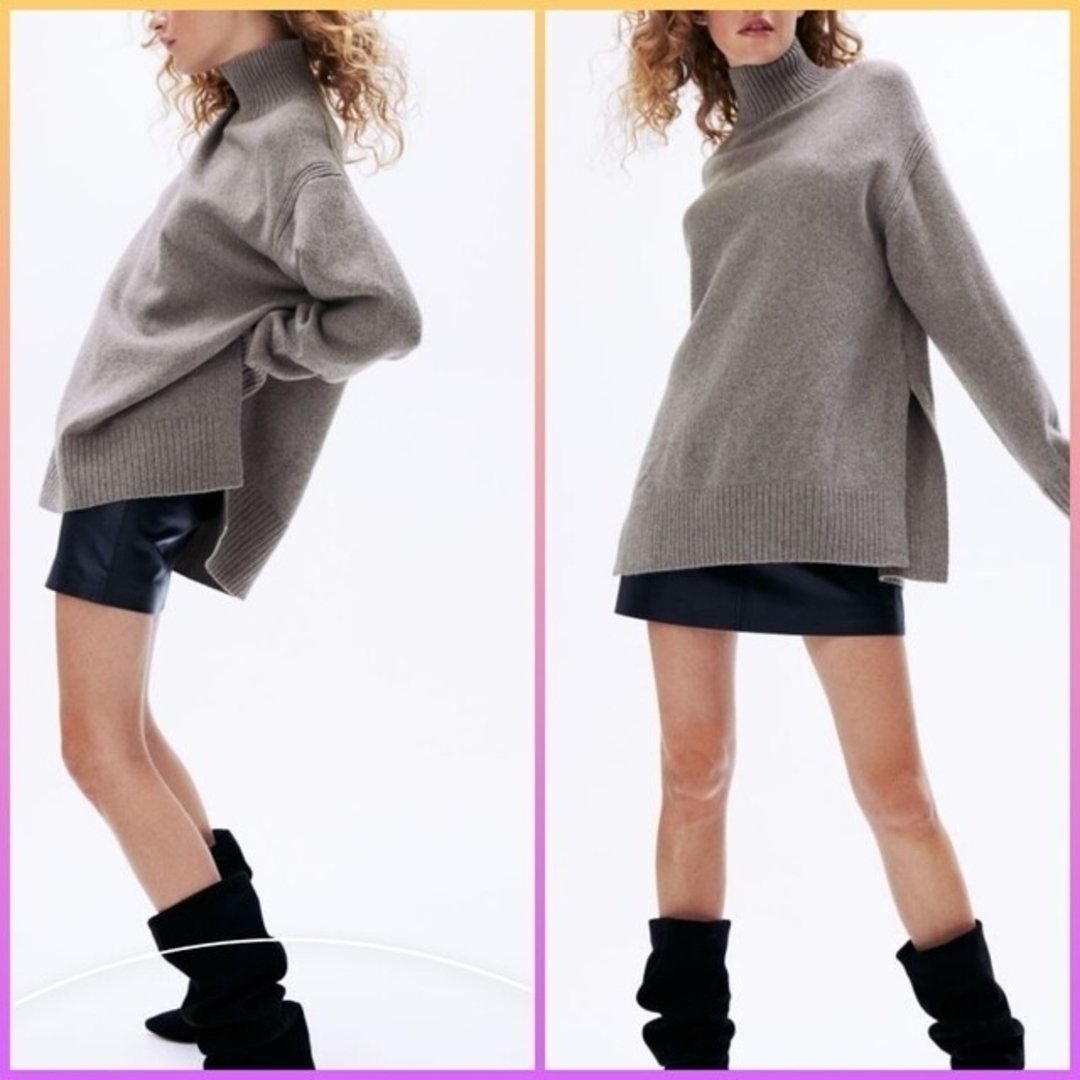 H&M - H&M オーバーサイズハイネックセーターの通販 by エム H&M - H&M オーバーサイズハイネックセーターの通販 by エム