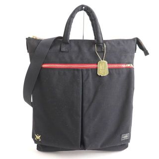 極美品■日本製 STRICT-G×PORTER ストリクト ジィ ポーター／吉田カバン コラボ シャア コーデュラナイロン 2WAY ヘルメットバッグ  黒