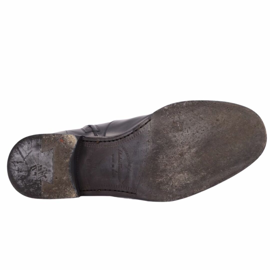 美品 サルヴァトーレ フェラガモ Salvatore Ferragamo ブーツ ショートブーツ サイドファスナー レースアップ カーフレザー メンズ 7 1/2EEE(27.5cm相当) グレー