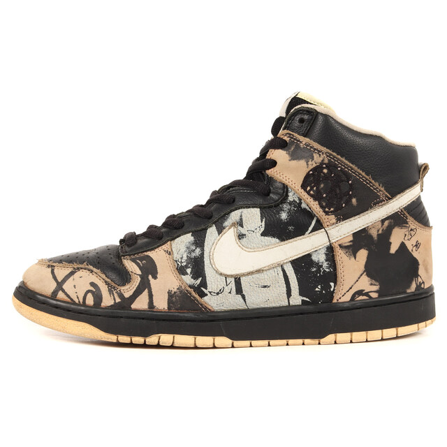 NIKE ナイキ Mo Wax DUNK HIGH PRO SB UNKLE / FUTURA (2004年製 / 305050-013) モワックス ダンク ハイ プロ アンクル フューチュラ ブラック ホワイト 黒白 サイズ：US10.5 28.5cm スニーカー コラボ【メンズ】