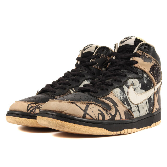 NIKE ナイキ Mo Wax DUNK HIGH PRO SB UNKLE / FUTURA (2004年製 / 305050-013) モワックス ダンク ハイ プロ アンクル フューチュラ ブラック ホワイト 黒白 サイズ：US10.5 28.5cm スニーカー コラボ【メンズ】