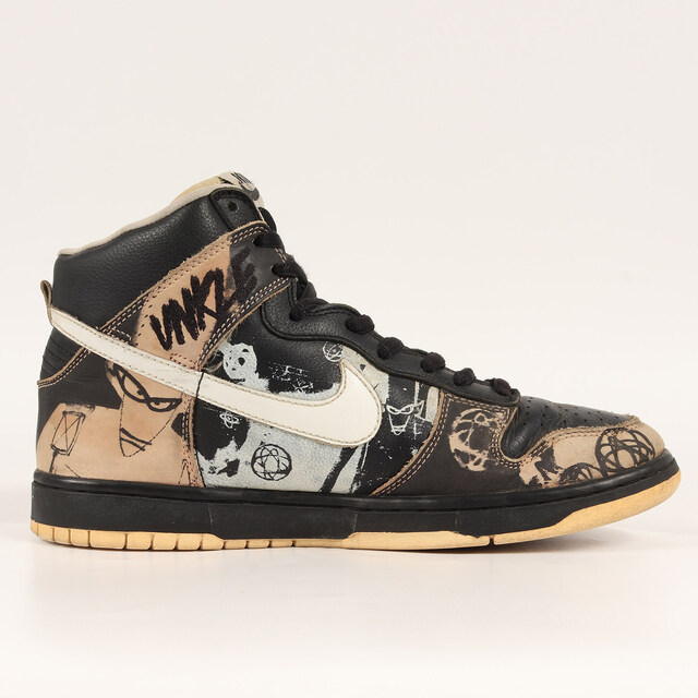 NIKE ナイキ Mo Wax DUNK HIGH PRO SB UNKLE / FUTURA (2004年製 / 305050-013) モワックス ダンク ハイ プロ アンクル フューチュラ ブラック ホワイト 黒白 サイズ：US10.5 28.5cm スニーカー コラボ【メンズ】