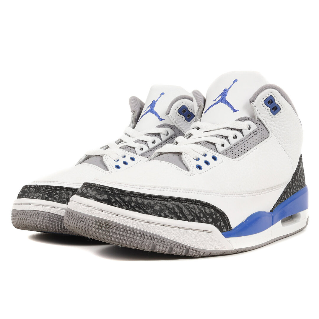 NIKE(ナイキ)のNIKE ナイキ AIR JORDAN 3 RETRO RACER BLUE (CT8532-145) 2021年 エアジョーダン3 レトロ ホワイト レーサーブルー 白青 サイズ：US10 28.0cm スニーカー 【メンズ】【中古】【美品】 メンズの靴/シューズ(スニーカー)の商品写真