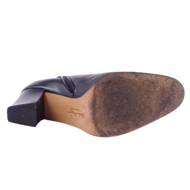 サルヴァトーレ フェラガモ Salvatore Ferragamo ブーツ ショートブーツ カーフレザー ヒール シューズ 靴 レディース 6D(23.5cm相当) ブラック 7
