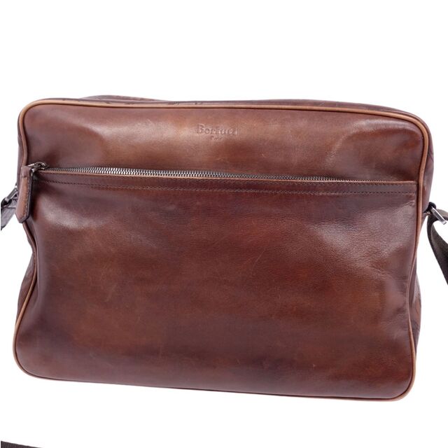 美品 ベルルッティ Berluti バッグ ショルダーバッグ カリグラフィ レザー メッセンジャーバッグ クロスボディ メンズ 鞄 ブラウン