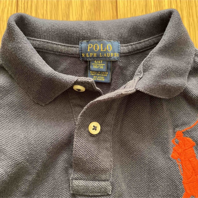 POLO RALPH LAUREN(ポロラルフローレン)のラルフローレン　長袖　ポロシャツ　紺　ネイビー　オレンジ　110 4T キッズ/ベビー/マタニティのキッズ服男の子用(90cm~)(Tシャツ/カットソー)の商品写真