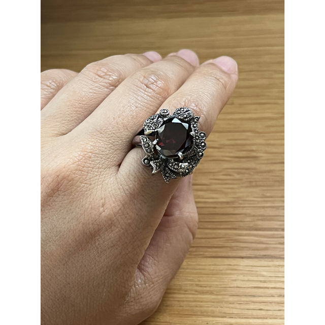 [希少] マーカサイト&925silver ヴィンテージ　リング レディースのアクセサリー(リング(指輪))の商品写真