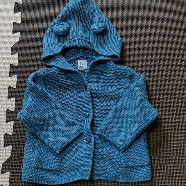 babyGAP(ベビーギャップ)のGAP　baby　くまさんニットカーディガン　ブルー　6-12month キッズ/ベビー/マタニティのベビー服(~85cm)(カーディガン/ボレロ)の商品写真