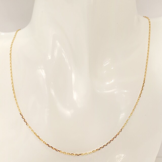 55%以上節約 新品 K18 カット角アズキネックレス 45cm ネックレス