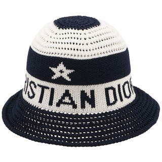 クリスチャンディオール(Christian Dior)のクリスチャン ディオール CHRISTIAN DIOR メッシュバケットハット D-TULIPE クロシェハット ロゴ チューリップハット 帽子 31CDE985I131 0011 580(ハット)