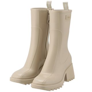 Chloe クロエ BETTY 長靴 レインブーツ サイドジップ 37 ブラック Chloe クロエ レインブーツ BETTY 大きいサイズあり ブラック