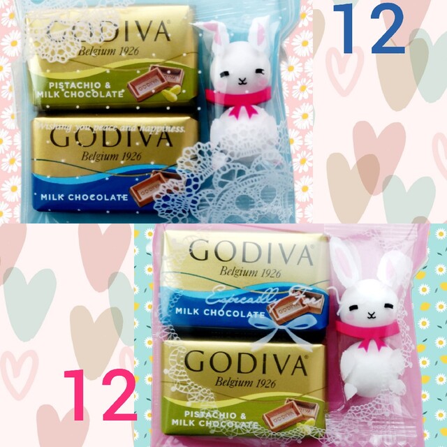 ホワイトデー 24セット GODIVA ナポリタン うさぎ チョコ プチギフト 食品/飲料/酒の食品(菓子/デザート)の商品写真