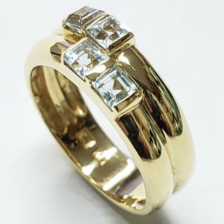 セイコー(SEIKO)の仕上済☆K18☆セイコージュエリー☆アクアマリンリング☆12号(リング(指輪))