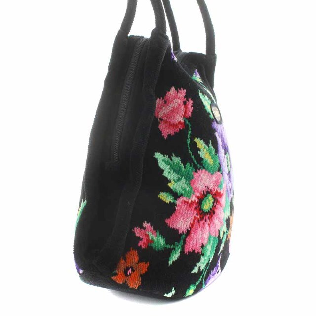 FEILER(フェイラー)のフェイラー FEILER トートバッグ ハンドバッグ 花柄 黒 レディースのバッグ(トートバッグ)の商品写真