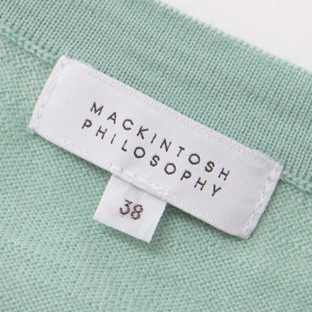 MACKINTOSH PHILOSOPHY マッキントッシュ フィロソフィー ニット トップス カットソー ミントグリーン 38 M 長袖 クルーネック ハイゲージ ウール 大人 フェミニン カジュアル ガーリー 女性 きれいめ【レディース】【K3639】 2