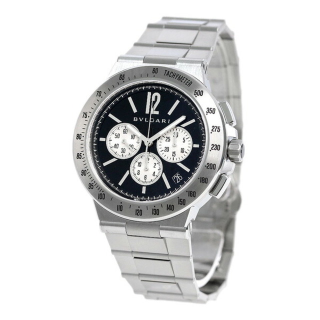 爆売り！ BVLGARI DG41BSSDCHTA メンズ 腕時計 ブルガリ - BVLGARI 自動巻き（BVL328/手巻き付） アナログ表示 ブラックxシルバー 腕時計(アナログ)