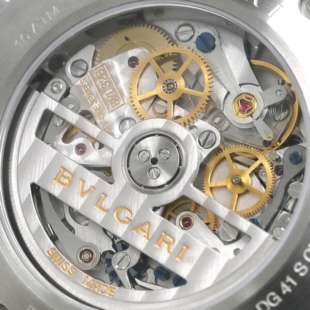 ブルガリ BVLGARI 腕時計 メンズ DG41BSSDCHTA ディアゴノ ベロチッシモ 41mm DIAGONO VELOCISSIMO 41mm 自動巻き（BVL328/手巻き付） ブラックxシルバー アナログ表示
