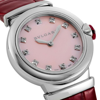 ブルガリ(BVLGARI)の【新品】ブルガリ BVLGARI 腕時計 レディース LU28C2SL/12 ルチェア LVCEA クオーツ ピンクシェルxレッド アナログ表示(腕時計)