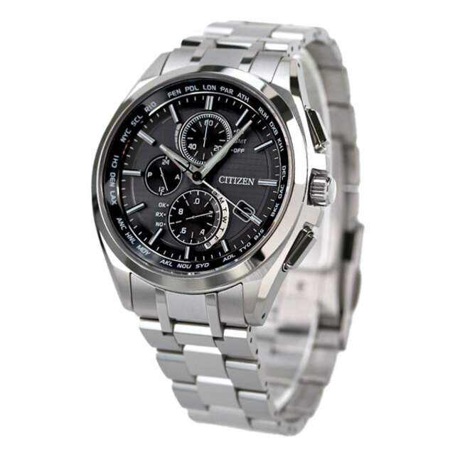CITIZEN - シチズン 腕時計 メンズ AT8040-57E CITIZEN 電波ソーラー ブラックxシルバー アナログ表示