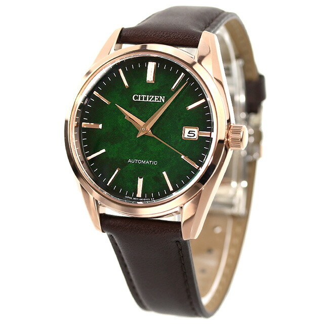 最新作 - CITIZEN シチズン アナログ表示 グリーンxブラウン 自動巻き（9011/手巻き） CITIZEN NB1062-17W メンズ 腕時計 腕時計(アナログ)