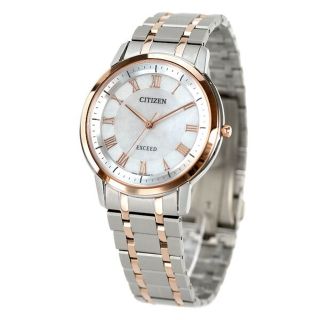 シチズン(CITIZEN)の【新品】シチズン CITIZEN 腕時計 メンズ AR4004-71D エクシード エコ・ドライブ 年差±10秒 EXCEED エコ・ドライブ（G530） ホワイトシェルxシルバー/ピンクゴールド アナログ表示(腕時計(アナログ))