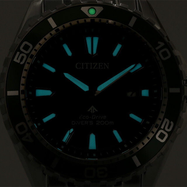 シチズン CITIZEN 腕時計 メンズ BN0199-53X プロマスター マリンシリーズ PROMASTER MARINE SERIES エコ・ドライブ（E168/日本製） グリーンxシルバー アナログ表示