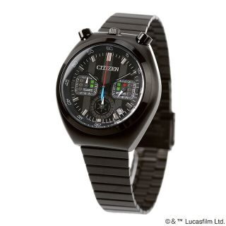 シチズン(CITIZEN)の【新品】シチズン CITIZEN 腕時計 メンズ AN3669-52E コレクション レコードレーベル ツノクロノ スターウォーズ ダースベイダー RECORD LABEL TSUNO CHRONO STAR WARS DARTH VADER クオーツ（510/日本製） ブラックxブラック アナログ表示(腕時計(アナログ))