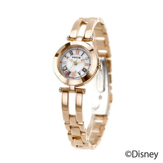 シチズン CITIZEN 腕時計 レディース KP5-221-11 ウィッカ ソーラーテック Disneyコレクション ディズニーアニメーション『ふしぎの国のアリス』限定ウオッチ wicca SOLAR-TECH ソーラーテック（E031/日本製） ライトグレーxピンクゴールド アナログ表示