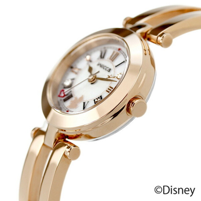 シチズン CITIZEN 腕時計 レディース KP5-221-11 ウィッカ ソーラーテック Disneyコレクション ディズニーアニメーション『ふしぎの国のアリス』限定ウオッチ wicca SOLAR-TECH ソーラーテック（E031/日本製） ライトグレーxピンクゴールド アナログ表示