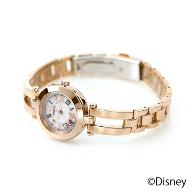 シチズン CITIZEN 腕時計 レディース KP5-221-11 ウィッカ ソーラーテック Disneyコレクション ディズニーアニメーション『ふしぎの国のアリス』限定ウオッチ wicca SOLAR-TECH ソーラーテック（E031/日本製） ライトグレーxピンクゴールド アナログ表示