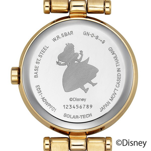 シチズン CITIZEN 腕時計 レディース KP5-221-11 ウィッカ ソーラーテック Disneyコレクション ディズニーアニメーション『ふしぎの国のアリス』限定ウオッチ wicca SOLAR-TECH ソーラーテック（E031/日本製） ライトグレーxピンクゴールド アナログ表示