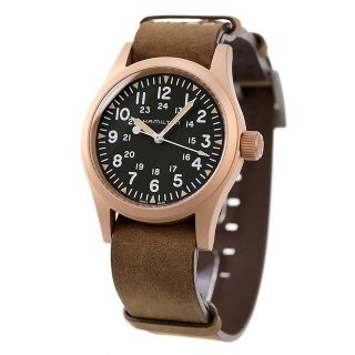 ハミルトン(Hamilton)の【新品】ハミルトン HAMILTON 腕時計 メンズ H69459530 カーキ フィールド メカ ブロンズ 38mm KHAKI FIELD MECHANICAL BRONZE 38mm 手巻き（H-50） ブラックxブラウン アナログ表示(腕時計(アナログ))