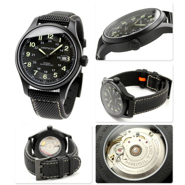 正規品販売! - Hamilton ハミルトン アナログ表示 ブラックxブラック 自動巻き HAMILTON H70575733 メンズ 腕時計 腕時計(アナログ)