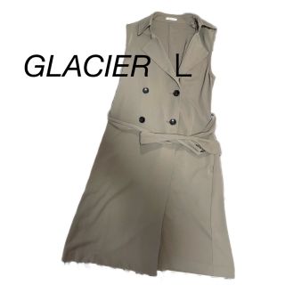 グラシア(GLACIER)の【美品】GLACIER グラシア ロングジレ ベストリボン付き Ｌ(ベスト/ジレ)