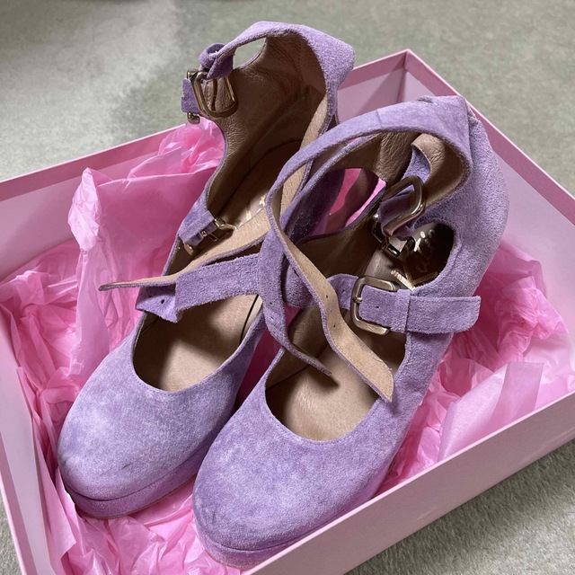 Katie(ケイティー)のKatie maggot heel shoes マゴットヒール　パンプスラベンダ レディースの靴/シューズ(ハイヒール/パンプス)の商品写真