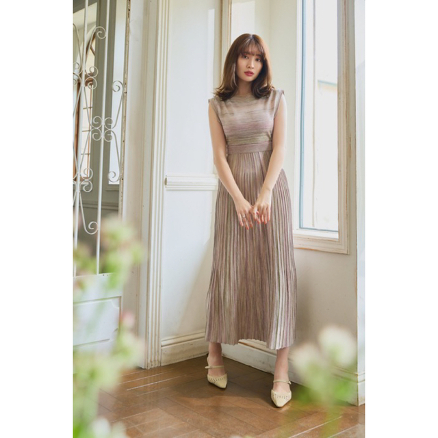 Water Lily Garden Knit Dress／herlipto　S