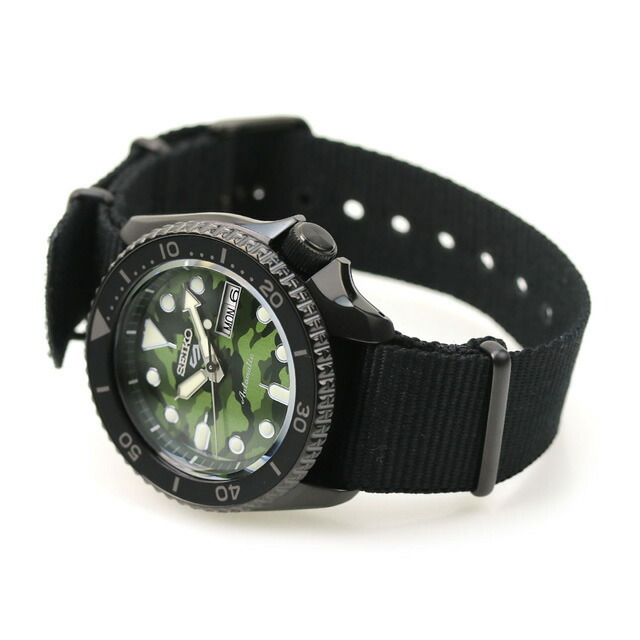 セイコー SEIKO 腕時計 メンズ SBSA173 5スポーツ スポーツスタイル カモフラージュ ストリート スタイル 5 Sports SKX Sports Style CAMOUFLAGE STREET STYLE 自動巻き（手巻き） グリーンxブラック アナログ表示