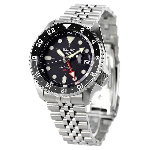 セイコー SEIKO 腕時計 メンズ SBSC001 5スポーツ ファイブスポーツ スポーツスタイル 5 Sports SKX SPORTS STYLE GMT 自動巻き（4R34/手巻付き） ブラックxシルバー アナログ表示