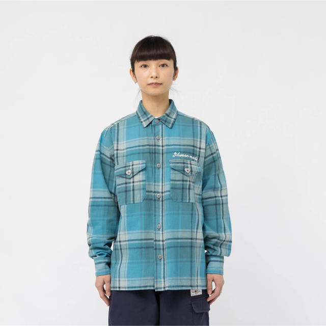 HUMAN MADE CHECKED OVERSHIRT BLUE Sサイズ