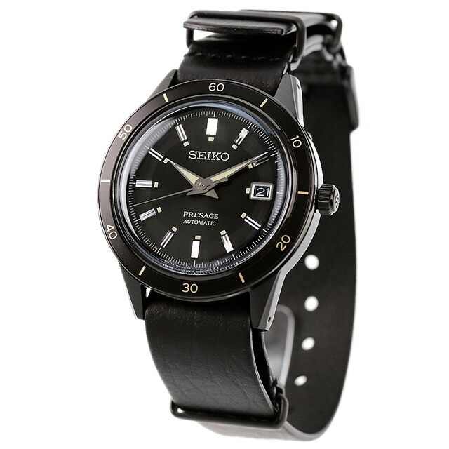SEIKO - セイコー SEIKO 腕時計 メンズ SARY215 プレザージュ ベーシックライン Basic line Style60's 自動巻き（4R35/手巻き） ブラックxブラック アナログ表示