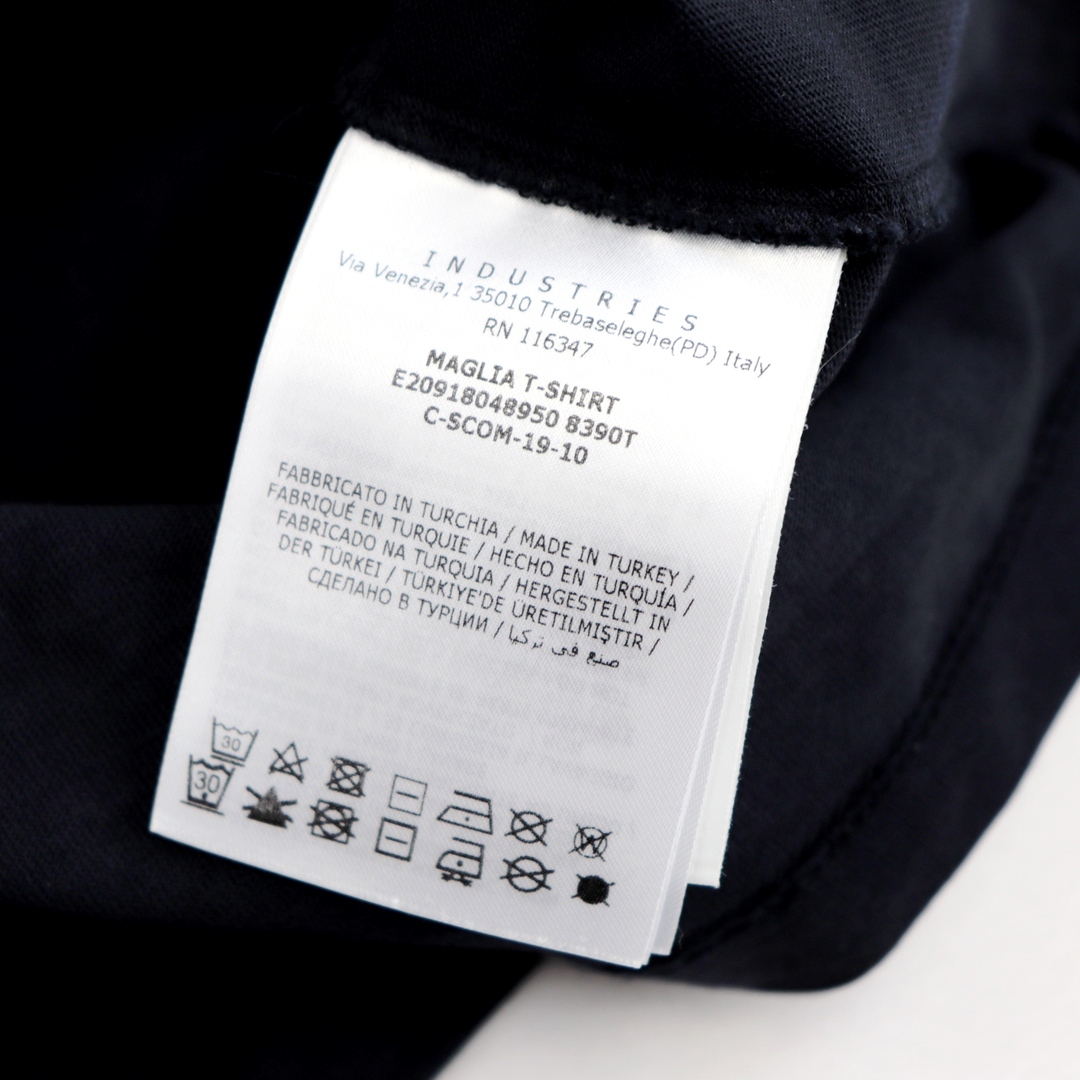 美品 モンクレール 19年製 ロゴプリント クルーネック 半袖Ｔシャツ メンズ ネイビー S MONCLER
