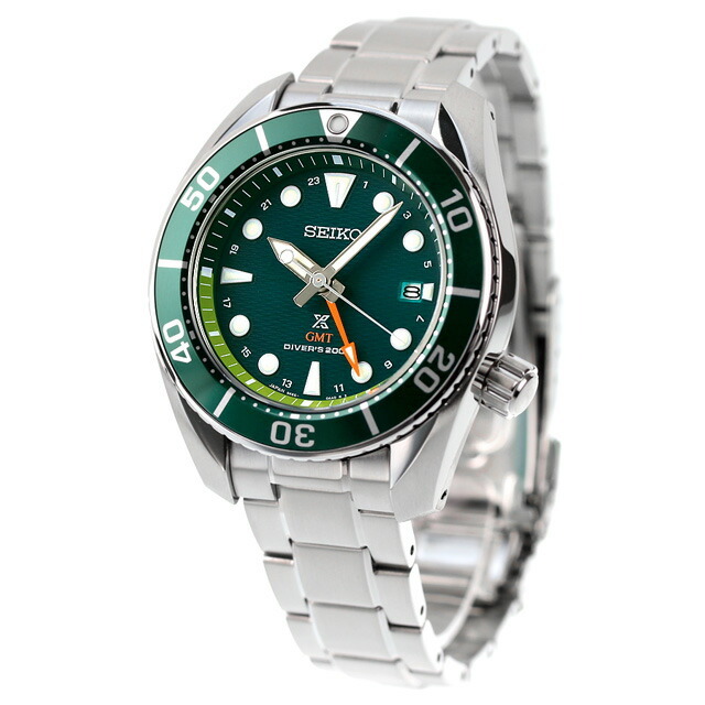 最大約205cmラグ幅【新品】セイコー SEIKO 腕時計 メンズ SBPK001 プロスペックス ダイバースキューバ DIVER SCUBA GMT ソーラー（5K65） グリーンxシルバー アナログ表示