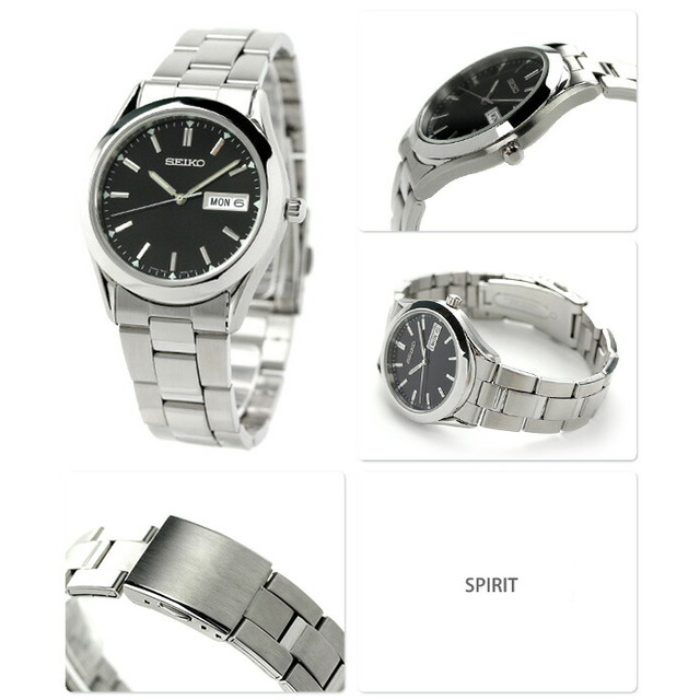 最大約20cmバンド幅【新品】セイコー SEIKO 腕時計 メンズ SCDC085 セイコーセレクション クオーツ（7N43） ブラックxシルバー アナログ表示
